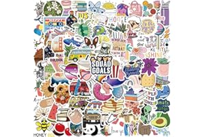 FOCRI 100 pegatinas lindas para botellas de agua, ordenador portátil, equipaje, bicicleta, vinilo impermeable estético Kawaii， Vsco Funny Decals for Kids, Teens, Girls