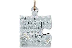THE PLUM PENGUIN Thank You Important Piece of my Life Jigsaw Puzzle Shaped Rustic Decorative Hanging Plaque Sign Friendship Gift for Her