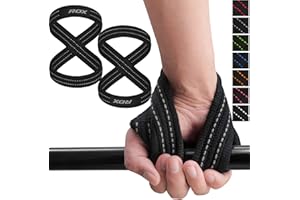 RDX Figure 8 Sangle, Sangle Musculation Gym Levage Support de Poignet Bandage Fitness Lifting Straps Entraînement Bodybuilding Haltérophilie Gymnastique Unisexe Hommes Femmes Maison Entraînements
