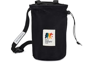 Oso Supply Co - Waxed Canvas Chalk Bag for Rock Climbing, Bouldering Chalk Bucket with Belt, Waterproof, Zippered Pocket - Perfect Rock Climbing Gear, Equipment for Indoor/Outdoors