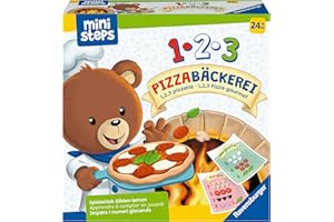 Ravensburger ministeps 4586 1,2,3 Pizzabäckerei - Spielerisch Zählen Lernen mit Bär Butz, Spielzeug ab 2 Jahren