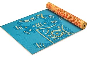 Gaiam Yoga Mat - Premium 6mm Print Reversible Extra Thick Non Slip Exercise & Fitness Mat for All Types of Yoga, Pilates & Floor Workouts (68" x 24" x 6mm Thick)