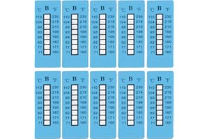 SENSORSHOP24.DE Temperaturmessstreifen, 71°C...+110°C nicht reversibel (einmalige Verwendung), 10 Stück/Packung