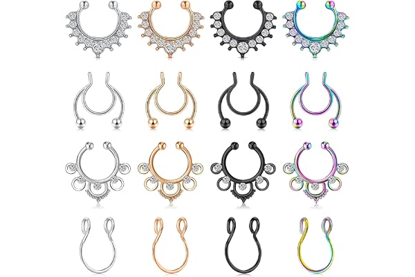 AceFun Manchette d'oreille pour femme en acier inoxydable - Boucles d'oreilles créoles non percées - Faux piercing - Manchettes d'oreilles pour cartilage - Pinces pour homme et femme