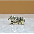 Dattatreya Brass Shiva Seated Nandi Statue Nandi Bull for Shiv Temple Showpiece Home Decor Pooja Mandir (Height: 1 Inch)