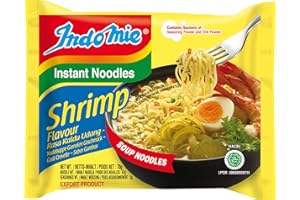Indomie Paquete de espaguetis instantáneos de camarones de 40 x 70 gr 0.07 ml - Pack de 40