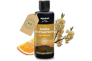 ‎ALLGÄUQUELLE NATURPRODUKTE AllgäuQuelle® Saunaduft Aufguss mit 100% Bio Öle Geborgenheit Orange Muskatellersalbei Litsea 100ml