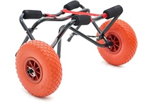 Conwy Kayak Foldable Kayak Cart Trolley Canoe SUP Windsurf - Straps Included - Two Sizes With Pneumatic or Puncture Proof Tyres - Will Fit Range of Crafts and Surfaces