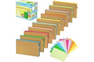 PENPRIS Pack of 500 (10 Packs) Lined Index Cards - 10 Colours - Flashcards 5 x 3 Inch [127 x 77 mm] - Colourful Note Cards for Office, School, Home, Learning, Documentation - PAP06MX500