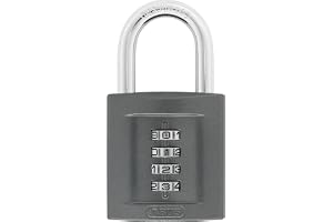 Abus 158/50 kombinationshänglås | Säkrar skjul, verktygskit och källardörrar – stålbygel, 8 mm diameter, 52 × 96 × 26 mm, 293