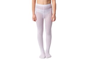 NOQ Mädchen Strumpfhose mit 3D-Effekt Muster Uni Tanz Gymnastik Fancy Outfit Little Princess
