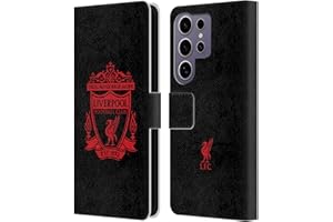 Head Case Designs Officially Licensed Liverpool Football Club Black 1 Crest 2 Leather Wallet Case Compatible With Samsung Galaxy S25 Ultra