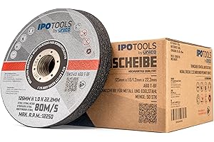 50 Stück IPOTOOLS Trennscheiben 125 metall 1mm - Flexscheiben 125 metall dünn für Metall, Stahl, INOX, Edelstahl Extradünn Flexscheiben für Winkelschleifer