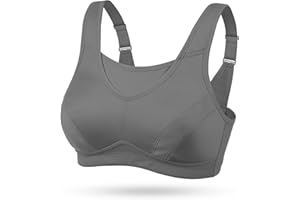 WingsLove Women's High Impact Sports Bra High Support Wireless Adjustable Plus Size for Large Breasts