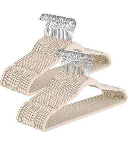 Cintres Velours Stormix - Lot De 52 - Antidérapants Avec Encoches - Rose - 44x22.6cm