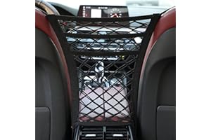 Skycase 2PC 3-Layer Car Storage Net, Car Mesh Organiser, Car Seat Back Net Bag, Barrier of Backseat Pet Kids, Cargo Tissue Purse Holder, Driver Storage Netting Pouch Black