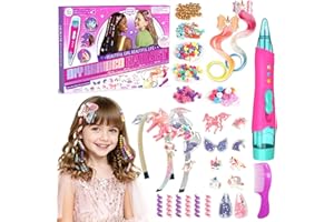 Hzitcigm Machine à Tresser les Cheveux Fille，Kit de Tressage Cheveux Enfant avec Perles Colorées，Cadeau Fille 5 6 7 8 9 10 11 Ans – Kit Créatif Coiffure Enfants, Jouet Amusant pour Cadeau