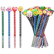 30 Crayons Enfant Avec Gomme Cartoon - Crayons HB Mignons Pour École, Dessin Et Écriture, Papeterie Scolaire Colorée