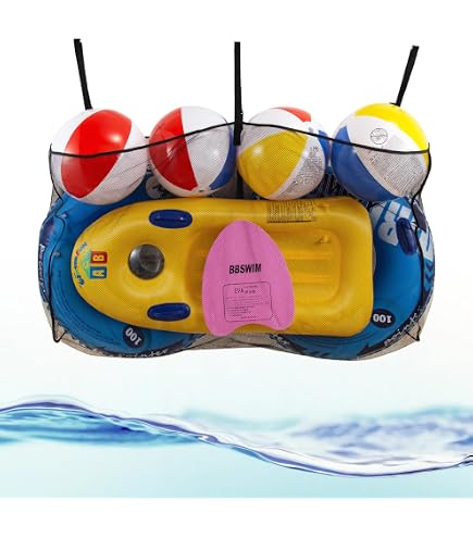 Produktbild von Strandtasche Netz Aufbewahrungskorb Für Den Pool, Aufbewahrungskorb Für Schwimmbäder Mit Getränkehalter, Oberirdisches Poolzubehör Aufbewahrungshalter Für Handtücher Am Pool | DE Pool Korb Aufbewahrung