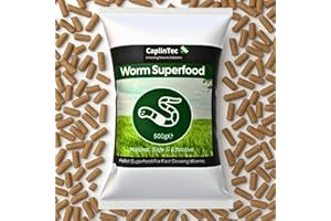 CAPLINTEC Organic Worm Food – Ideal for Worm Farms and Wormeries | Natural Grain Blend for Growth, Composting, Breeding, Soil Health, Sustainable Bins & Castings – High-Nutrient Formula, 500 Grams