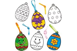 Baker Ross Suncatcher-Anhänger-Bastelsets „Osterei“ aus Acryl für Kinder zum Bemalen – Kreatives Bastelset für Kinder (8 Stück), sortiert