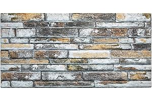 IZODEKOR Paneles imitacion ladrillo-Revestimiento de paredes, paneles de poliestireno para salón, cocina, dormitorio y Teras, paneles decorativos 3d para uso interiores y exterior|Toque de montaña