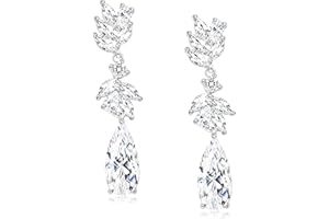 Dochais Długie kolczyki damskie, eleganckie kolczyki damskie, srebro wysokiej próby 925, Srebro