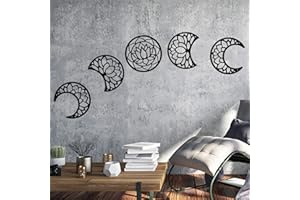 duisoad 5 Piezas Esculturas de Pared de Fase Lunar, Decoración de Pared con Fase Lunar para Decoración de Pared de Sala de Estar, Comedor, Apartamento, Galería de Arte
