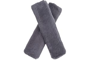 QIMEI-SHOP Coussinets pour Ceinture de Sécurité Confort Fausse Fourrure de Lapin Voiture Protège Ceinture de Sécurité Coussin Amovible Gris 2 pièces