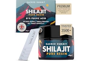 Sacred Summit® 100% Pure Gold Shilajit Resin (40g) - Energy & Stamina Booster, Rich in Fulvic Acid, Vegan, Ethically Sourced, 3-Month Supply