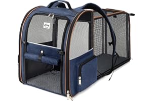 Lekespring Składany plecak dla zwierząt domowych, obustronne ramiona, niebieski XL