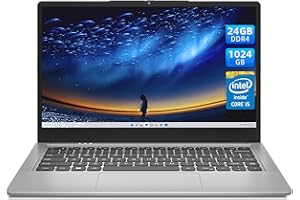 Jumper Ordinateur Portable, 24 Go DDR4 1024 Go SSD, Intel Core i5-1035G1 (Jusqu'à 3,6 GHz), 8-Thread, 14" IPS Full HD PC Portable, 2.4/5.0G WiFi, Type-C, 3* USB 3.0