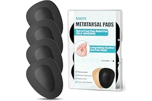 AOOTE Almohadillas metatarsianas para mujer,2 Pares Almohadilla metatarsal almohadillas oval amortiguadores，Almohadilla para Dolor en la Bola del Pie para el metatarso, para callos, ampollas,M