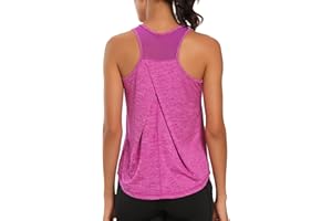 Dawnrole de Sport Femme Running Fitness sans Manches Chemises Basiques Respirant