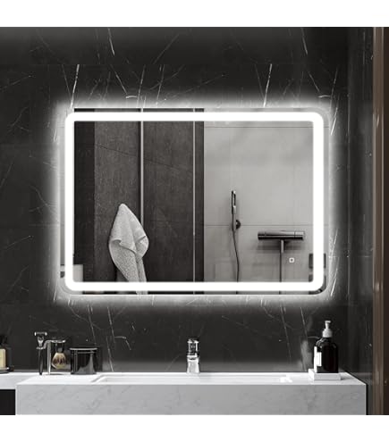 Specchio Ovale Da Bagno A LED, 91,4 X 71,1 Cm, Dimmerabile, 3 Colori