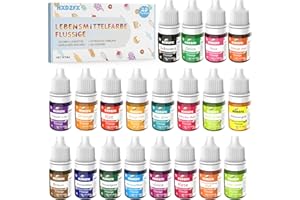 ‎HXDZFX Lebensmittelfarbe – 20 Farben Hochkonzentriert Lebensmittelfarbe Flüssige zum Tortendeko, Backen, Ostereierfarbe, Macaron, Fondant, Lebensmittel Farben Set für Kochen, Airbrush, DIY Seifen - 6ml
