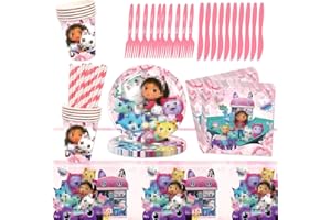 HAMINE 71 Stück Geburtstag Geschirr Kit,Geburtstag Partyzubehör Deko,Thema Cartoon Party Set,Partyzubehör Geburtstagsdeko Set für Kinder,Kindergeburtstag Tischdeko,Dekoration zum Kindergeburtstag