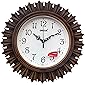 Oreva AQ 6197 Plastic Wooden Look Designer Wall Clock (32.5 x 32.5 x 4.8 cm), Brown