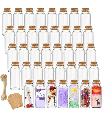 Alsino 20 Stück Mini Glasflaschen Mit Korken - 12 Ml DIY Fläschchen