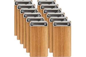 SOYIRI A6 Portablocco di Legno,12 Pezzi Portablocchi Clipboard Lavagna da Scrittura con Clip
