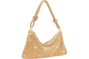 TOPALL Borsa Glitter,Borsa da Festa, Pochette Cerimonia,Mini Pochette da Borsa Pochette Argento Borsetta Donna Elegante Borsa con Strass/Matrimonio/Festa/Bar/Modo(A-Oro)