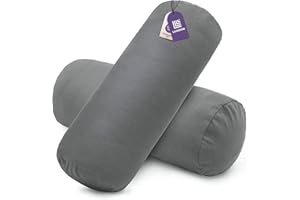 Luxoon 2er Pack Nackenrollenbezüge mit Reißverschluss – Bezüge für Nackenstützkissen, 100% Baumwolle, weich, waschbar und trocknergeeignet, 15x40 cm, Anthrazit