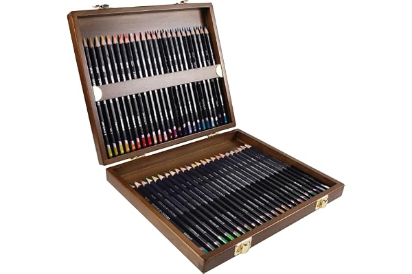 Derwent Studio - Set de 48 Crayons de Couleurs dans un Coffret en Bois, Qualité Professionnelle, 0700822