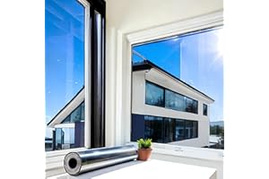 ‎MARAPON MARAPON® Sonnenschutzfolie Fenster innen [44.5x200 cm] Fensterfolie Sonnenschutz von innen durchsichtig von aussen Blickdicht - Spiegelfolie Fenster Sichtschutz STATISCH HAFTEND