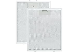NIXRET Filtro de aluminio de 5 capas para campana de cocina, 2 piezas, filtro antigrasa de metal, 320 x 260 mm, filtro universal para campana de cocina adecuado para muchas marcas líderes de campanas de