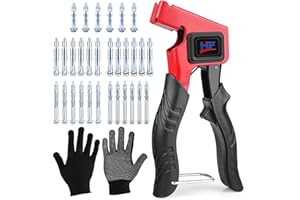 BITOYO Kit de Anclajes de Pared Hueca, Herramienta de Ajuste de Metal Resistente con 30 Unidades en 5 Tamaños (M4/M5/M6) y Guantes de Trabajo, Ideal para Pladur, Paredes Huecas y Madera Contrachapada