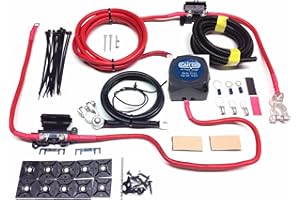 HC-CARGO 2mtr Split Charge Relay kit with Cargo 12V 140amp Voltage sense Relay & 110amp Leads SCKC302