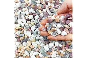 AIRFUL 1.5 kg Grava Natural Piedras Decorativas Pulidas Guijarros, Piedras de Colores Grava Decorativa Pequeña, Guijarros de 3-5 mm Grava de río Mixta Decorativa para Rellenos de Jarrones, Macetas