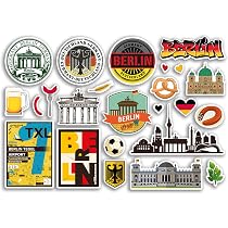 Feuille D'autocollants A5 Monuments Pays - Vinyle Brillant 100 Microns, Pour Scrapbooking, Valise, Décoration - 11