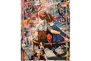 Tucocoo Banksy Two Little Guess Kit de peinture à l'huile par numéro 40,6 x 50,8 cm Peinture à l'huile sur toile pour adultes avec pinceaux et pigments acryliques (sans cadre)